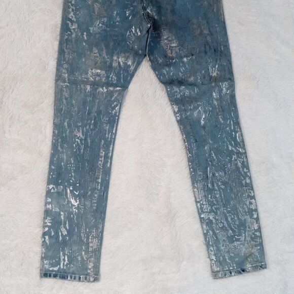 Ashley Stewart Foil and Distressed Accent 5 Pocket Denim Jeans (Size 12) NEW!!! - Picture 4 of 10